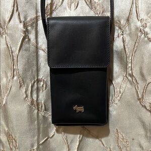 RADLEY LONDON Black Leather Crossbody Cellphone Wallet Bag